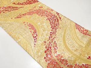 アンティーク　流水に桜模様織り出し袋帯（材料）